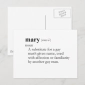MARY (definitie) Briefkaart (Voorkant / Achterkant)