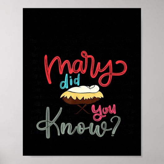 Mary Did You Know Christian Bible Verse Christmas  Poster (Voorkant)