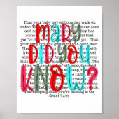 Mary Did You Know Christian Christmas Tygraphy  Poster (Voorkant)