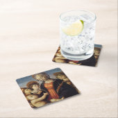 Mary en Baby Jesus met Angels Kerstmis Kartonnen Onderzetters (Insitu)