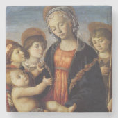 Mary en Baby Jesus met Angels Kerstmis Stenen Onderzetter (Voorkant)