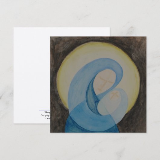 Mary en Child milieuvriendelijke kerstkaart (Voorkant / Achterkant)