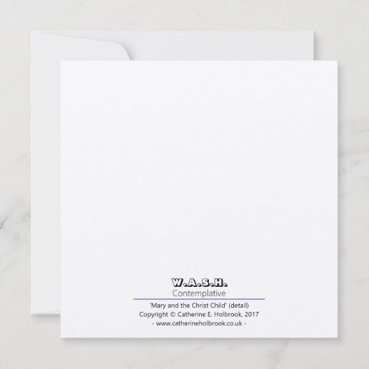 Mary en Child milieuvriendelijke kerstkaart (Achterkant)