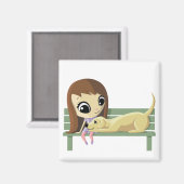 Mary en Crouton de Dog Magneet (Voorkant / Achterkant)