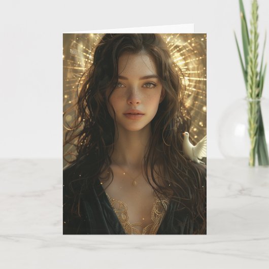 Mary en de duif kaart (Voorkant)