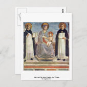 Mary en de heiligen Dominic en Thomas Briefkaart (Voorkant / Achterkant)