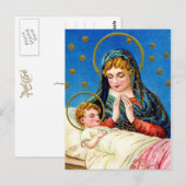 Mary en een slapende Baby Jezus Briefkaart (Voorkant / Achterkant)