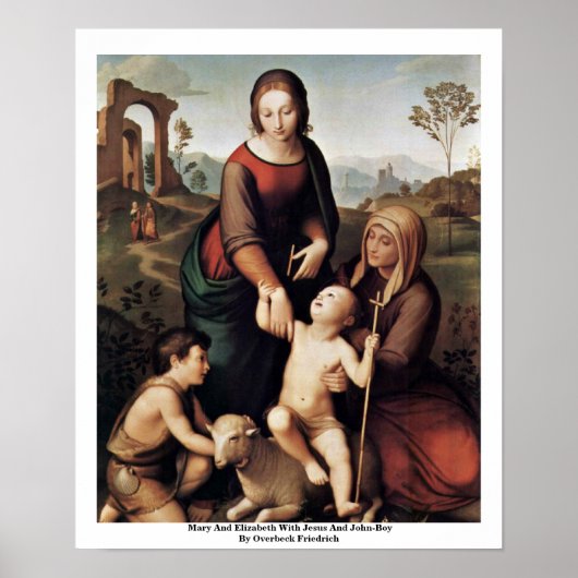 Mary en Elizabeth met Jezus en John-Boy Poster (Voorkant)