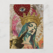 Mary en Engel Mixed Media Collage Briefkaart (Voorkant)