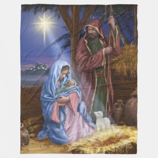 MARY en J0SEPH Fleece Deken (Voorkant)