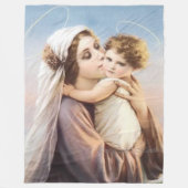 MARY en JESUS HALOS Fleece Deken (Voorkant)