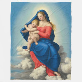 MARY en JESUS in de CLOUDS Fleece Deken