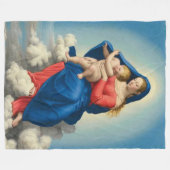 MARY en JESUS in de CLOUDS Fleece Deken (Voorkant (Horizontaal))