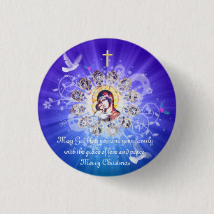Mary en Jesus Ronde Button 3,2 Cm