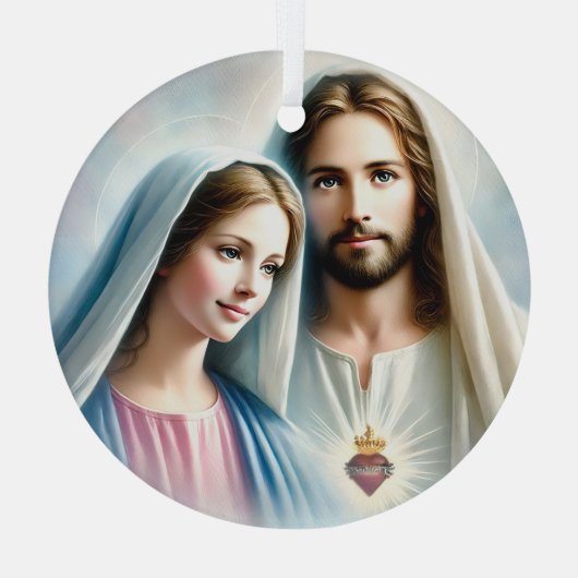 Mary en Jezus Glas Ornament (Achterkant)