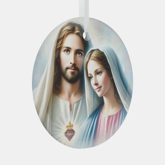 Mary en Jezus Glas Ornament (Voorkant Rechts)