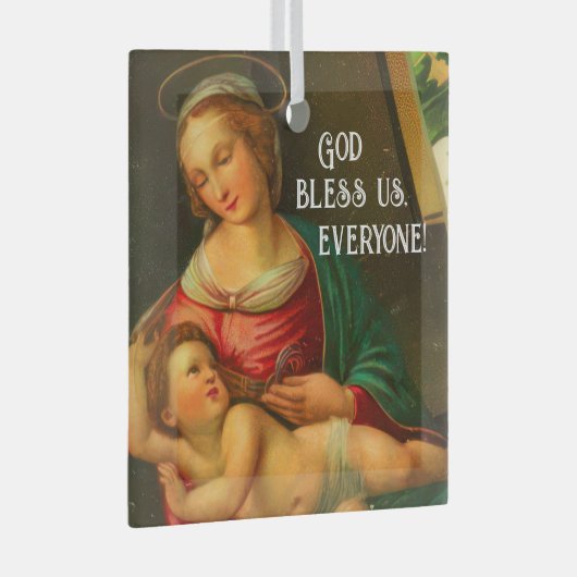 Mary en Jezus Glas Ornament (Voorkant Rechts)