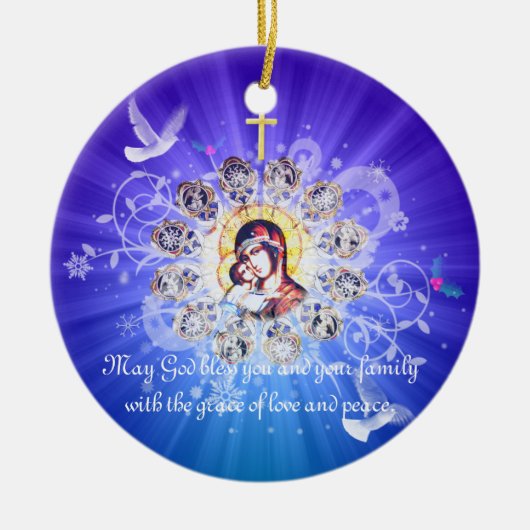 Mary en Jezus Keramisch Ornament (Voorkant)