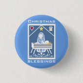 Mary en Jezus kerstzegeningen Ronde Button 3,2 Cm (Voorkant)