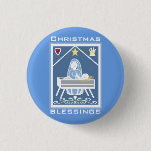 Mary en Jezus kerstzegeningen Ronde Button 3,2 Cm
