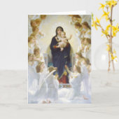 Mary en Jezus met engelen Kaart (Gele Bloem)