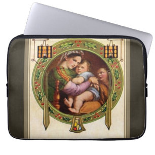 Mary en Jezus met Holly Laptop Sleeve