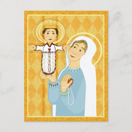 Mary en Jezus modern katholiek icoon Briefkaart (Voorkant)