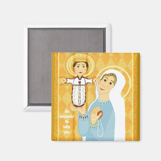 Mary en Jezus modern pictogram Magneet (Voorkant / Achterkant)