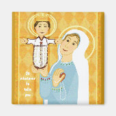 Mary en Jezus modern pictogram Magneet (Voorkant)