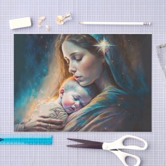 Mary en Jezus Tissuepapier (Craft)