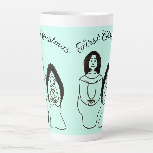 Mary en Joseph Eerste Kerstmis Latte Mok (Voorkant)