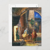 Mary en Joseph met een ezel op kerstavond Feestdagenkaart (Voorkant / Achterkant)