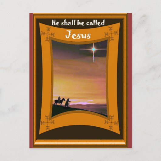 Mary en Joseph onderweg Briefkaart (Voorkant)