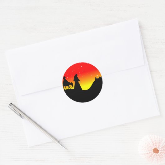 Mary en Joseph Ronde Sticker (Envelop)