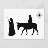 Mary en Joseph Silhouette Briefkaart (Voorkant)