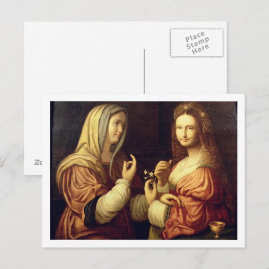 Mary en Martha (olie op het paneel) Briefkaart (Voorkant / Achterkant)