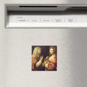 Mary en Martha (olie op het paneel) Magneet (Insitu (Vaatwasser))