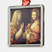 Mary en Martha (olie op het paneel) Metalen Ornament (Links)