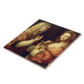 Mary en Martha (olie op het paneel) Tegeltje (Zijkant)