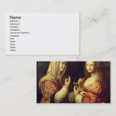 Mary en Martha (olie op het paneel) Visitekaartje (Voorkant / Achterkant)