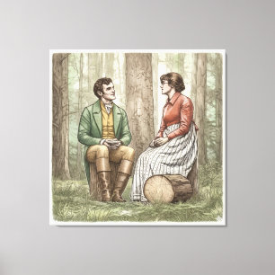 Mary en Tom in "The Other Bennet Sister" Canvas Afdruk