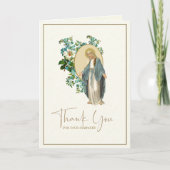 Mary Floral katholieke begrafeniscondoleances Bedankkaart (Voorkant)