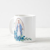 Mary Flowers Memorare Prayer Koffiemok (Voorkant links)