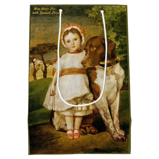 Mary Fox met haar Spaanse wijzerhond (G.F. Watts) Medium Cadeauzakje (Achterkant)