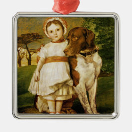 Mary Fox met haar Spaanse wijzerhond (G.F. Watts) Metalen Ornament