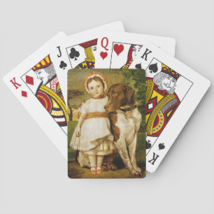 Mary Fox met haar Spaanse wijzerhond (G.F. Watts) Pokerkaarten