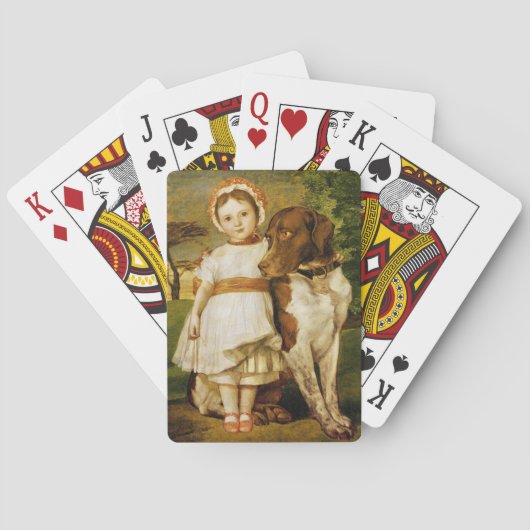 Mary Fox met haar Spaanse wijzerhond (G.F. Watts) Pokerkaarten (Achterkant)