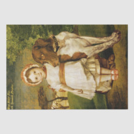 Mary Fox met haar Spaanse wijzerhond (G.F. Watts) Tissuepapier