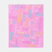 Mary gepersonaliseerde korte naam lichtroze deken (Voorkant)