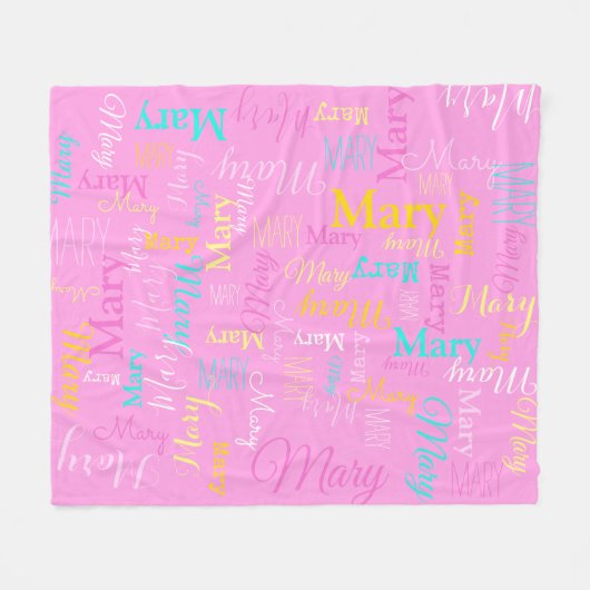 Mary gepersonaliseerde korte naam lichtroze deken (Voorkant (Horizontaal))
